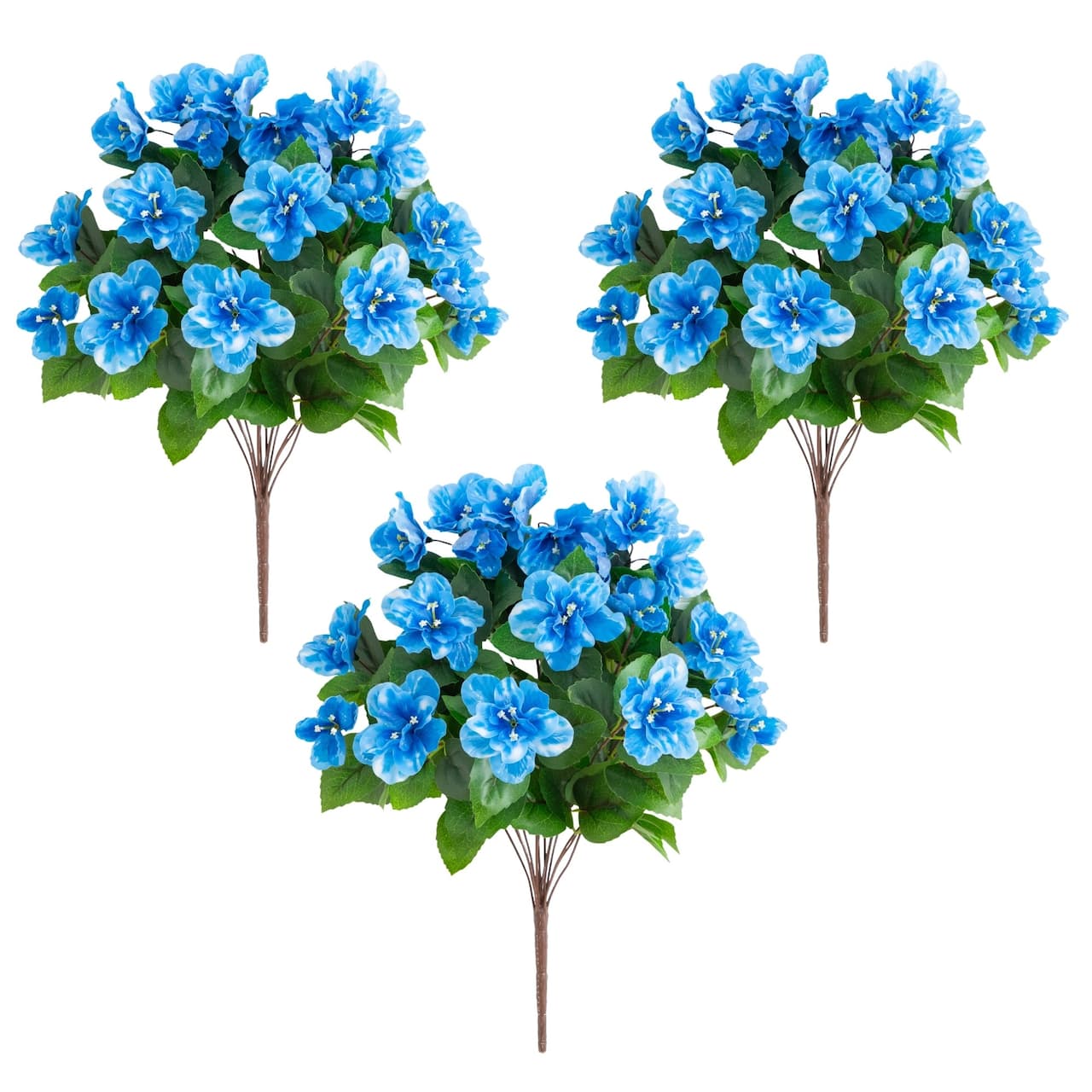 19" UV Resistant Artificial Azalea Bushes, 3ct.